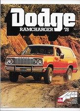 1978 Dodge Ramcharger SUV car brochure
