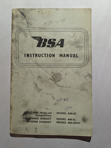 Bsa instruction manual - bsa,