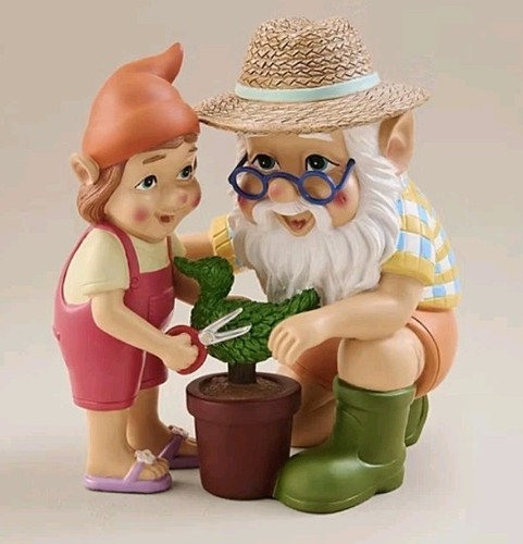 Mini grandad and child topiary - grandad,