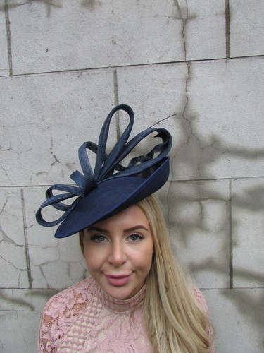 Large navy blue - disc, feather