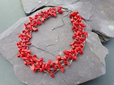 Red coral gemstone - coral, glass