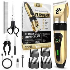 Dog Clippers Cordless, Professional Pet Clippers, 2-Speed Low Noise Dog Grooming