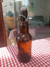 Grolsch Amber Colour Glass Bottle Porcelain Swing Cap Collector's