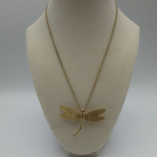 Gold tone textured dragonfly - tone,