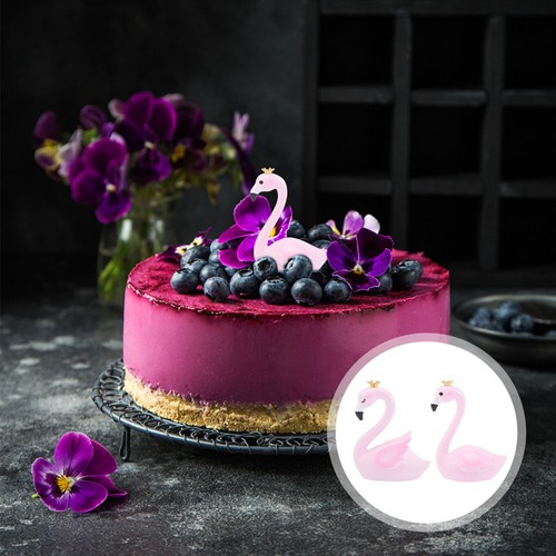 2pcs pink resin flamingo - pink,
