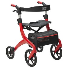 VEVOR Folding Rollator Walker for Seniors Aluminum Rolling Walker 300LB Capacity