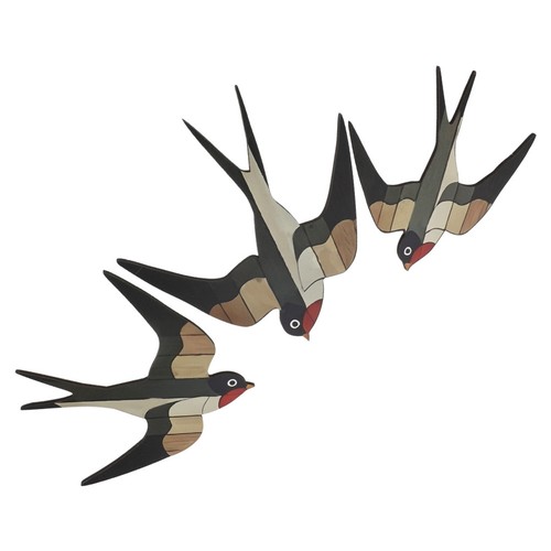 Multi color wooden bird - multi, wall