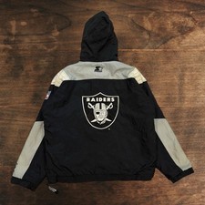Vintage 90’s Oakland Raiders NFL Starter Puffer Jacket Pullover Men’s Large