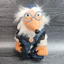 Vintage Wombles Uncle Bulgaria Plush Toy with Glasses Tartan Outfit Collectible