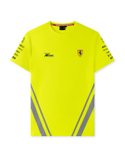 Scuderia Ferrari WEC Team  Reflective Track T-Shirt Tee Yellow  Le Mans 24hr Meg