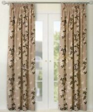  B&Q ISOBEL TAUPE MIX COFFEE BEIGE BROWN LINED CURTAINS  66" x 90"  3" TAPE TOP