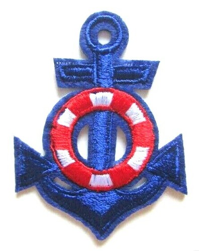 Blue anchor patch sailor - anchor,