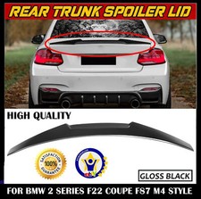 GLOSS BLACK REAR BOOT TRUNK LIP SPOILER FOR BMW 2 SERIES F22 COUPE F87 M4 STYLE