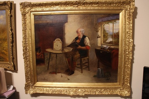 Oil canvas j - on, barnes