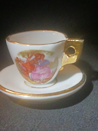 Miniature china cup and saucer - miniature,