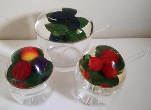 Vintage lucite fruit jam - vintage,