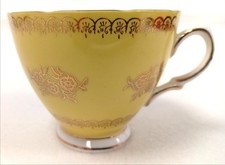 Vintage Colclough Bone China Yellow Floral Teacup Made in England Collectible 3"