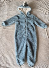 ? Next Boys Dino Soft Fleece All In One,  Cosy 2-3 Years, Zip Fastening