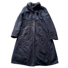 Women’s Noa Noa Long Coat Size XL Overcoat Duster Coat Embroidered Navy