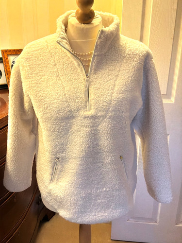 White company borg sweatshirt - white,
