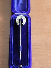 ANTIQUE VICTORIAN STERLING FORGET ME NOT FLOWER SILVER STICK PIN BROOCH