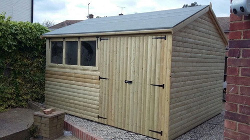 Garden shed log lap - log, t&g