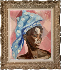 WOMAN PAINTER TRAVELER ANGEL 1960 PORTRAIT AFRICANIST CUBIST IN SENEGAL (11)