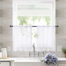 40" drop voile curtain kitchen