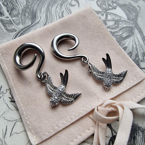 Silver ear weight hangers - silver,