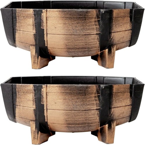 2pk garden half barrel flower - garden,