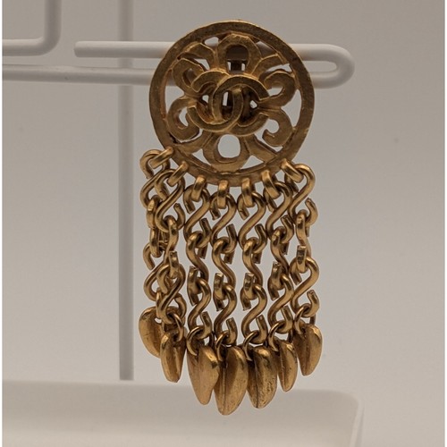 Chanel coco mark gold fringe - chanel,