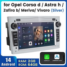 For Vauxhall/Opel Corsa D Astra H Zafira GPS Sat Nav Car Stereo Radio Android 14