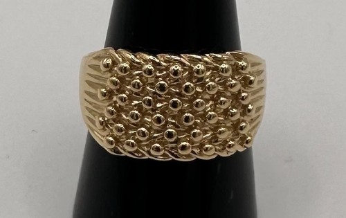 9ct gold silver keeper ring - on,