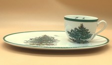 Spode China Christmas Tree breakfast / tennis tea cup and plate set. S3324.