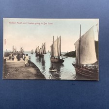 Fishing Boats Trawlers Looe Harbour Mouth pc unused Stengel AY536