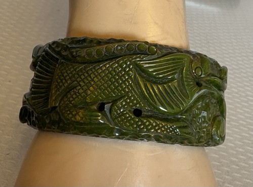 Green marble bakelite clamper - green,