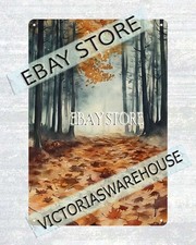 Leaf trail tin sign - leaf,
