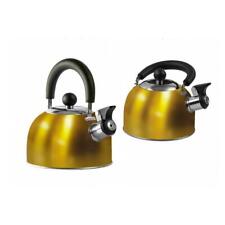 Camping GOLD 1.6 Litre Gas Hob Kettle with Folding Handle Caravan Motorhome