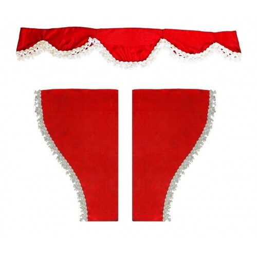 Set red curtains plush - red,