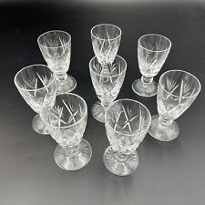 Stuart Sherry Port Cut Crystal glasses Argyll  Signed Vintage Set of 8 4” 10cm