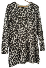 TOPSHOP.  ANIMAL PRINT SOFT KNIT TUNIC JUMPER DRESS.  SIZE 12