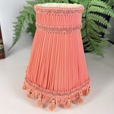 VINTAGE 1950s LAMPSHADE PINK CHIFFON CLIP ON FRINGES/TASSELS 15cm 6 Available