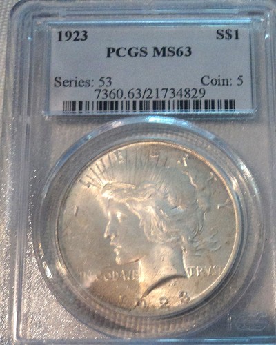 1923 peace dollar - 1923, ms63
