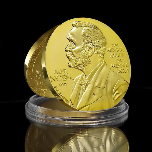 Nobel prize gold - nobel, plated