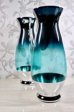 Blue and silver  ombré Vase 