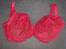 M&S Bra Full Cup Rosie for Autograph U/W Spot Mesh & Deep Lace Trim 36G Red BNWT