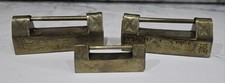 Chinese Oriental Brass Decorative Carved Trunk Lock Cabinet Padlocks - No Keys