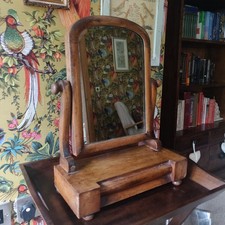 Antique late 19th century arts and crafts mahogany dressing table swing mirror