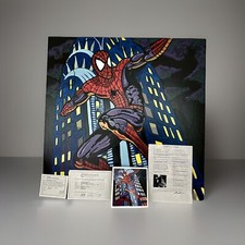 Spiderman Canvas Art By Steve Kaufman Hand Signed By SAK & Stan Lee 32"x32" Rare