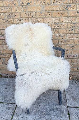 Natural sheepskin rug herdwick - natural,